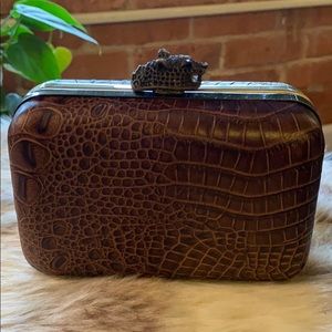 House of Harlow 1960 Marley Clutch (cigar Croco)